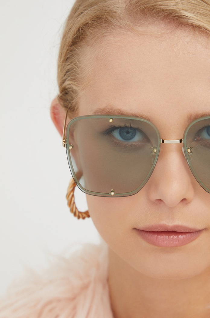 Alexander McQueen okulary przeciwsłoneczne gradientowa zielony AM0364S