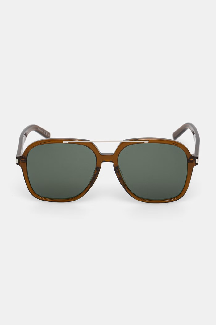 Saint Laurent Okulary przeciwsłoneczne pilotki damskie SL.545 brązowy AA00