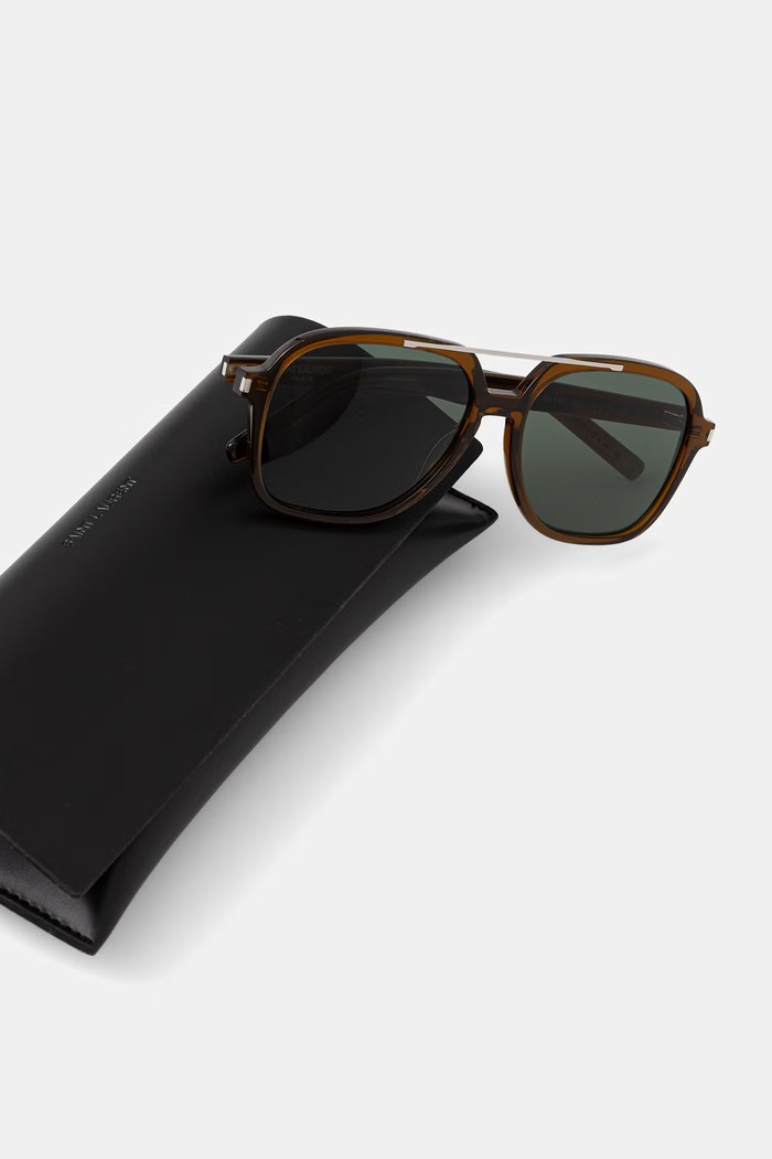 Akcesoria Saint Laurent Okulary przeciwsłoneczne pilotki damskie SL.545 brązowy