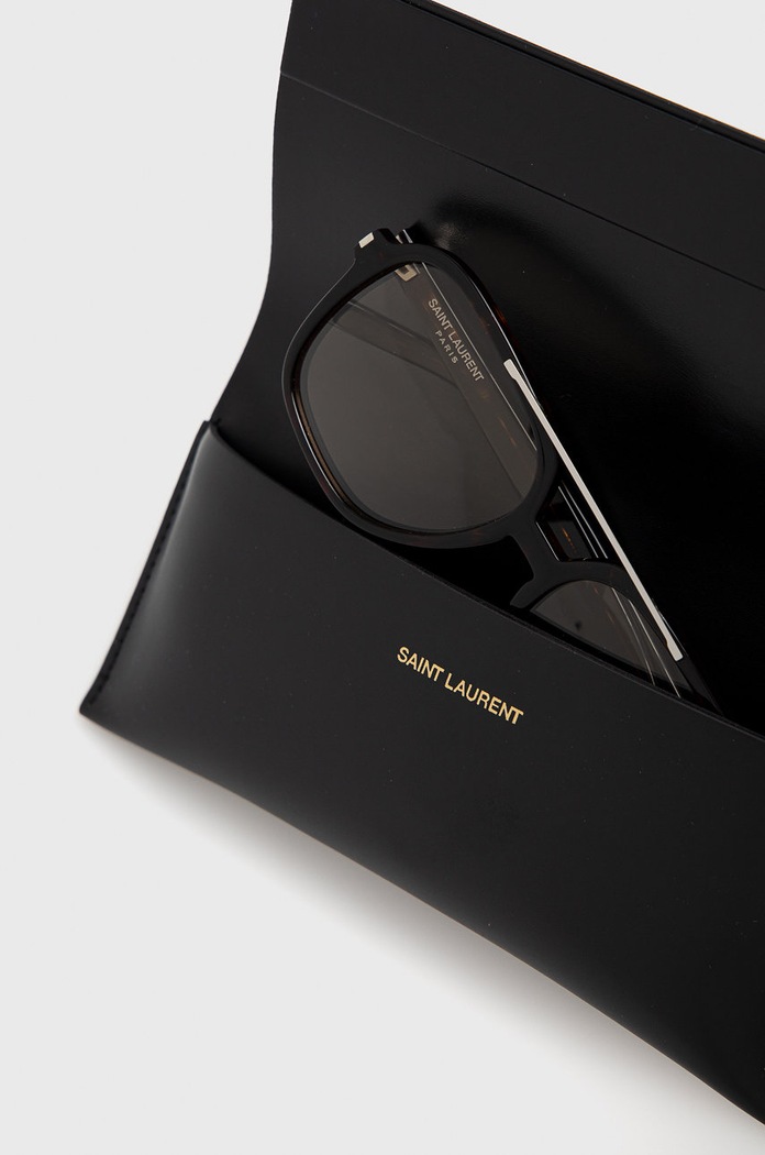 Okulary przeciwsłoneczne pilotki damskie Saint Laurent SL.545 brązowy
