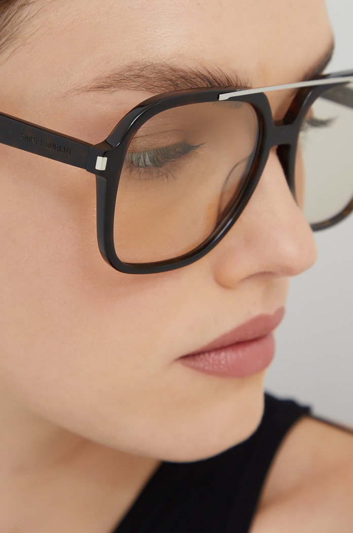 Okulary przeciwsłoneczne pilotki damskie Saint Laurent brązowy SL.545