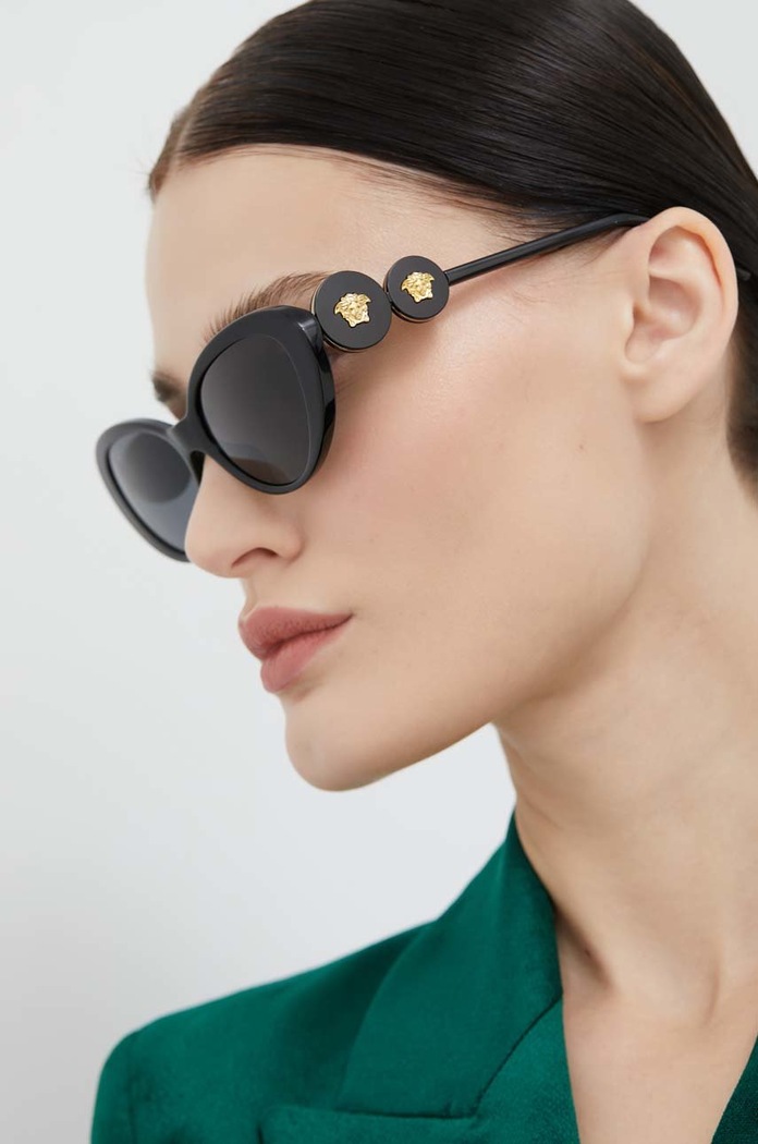 Versace okulary przeciwsłoneczne kocie oczy czarny 0VE4433U