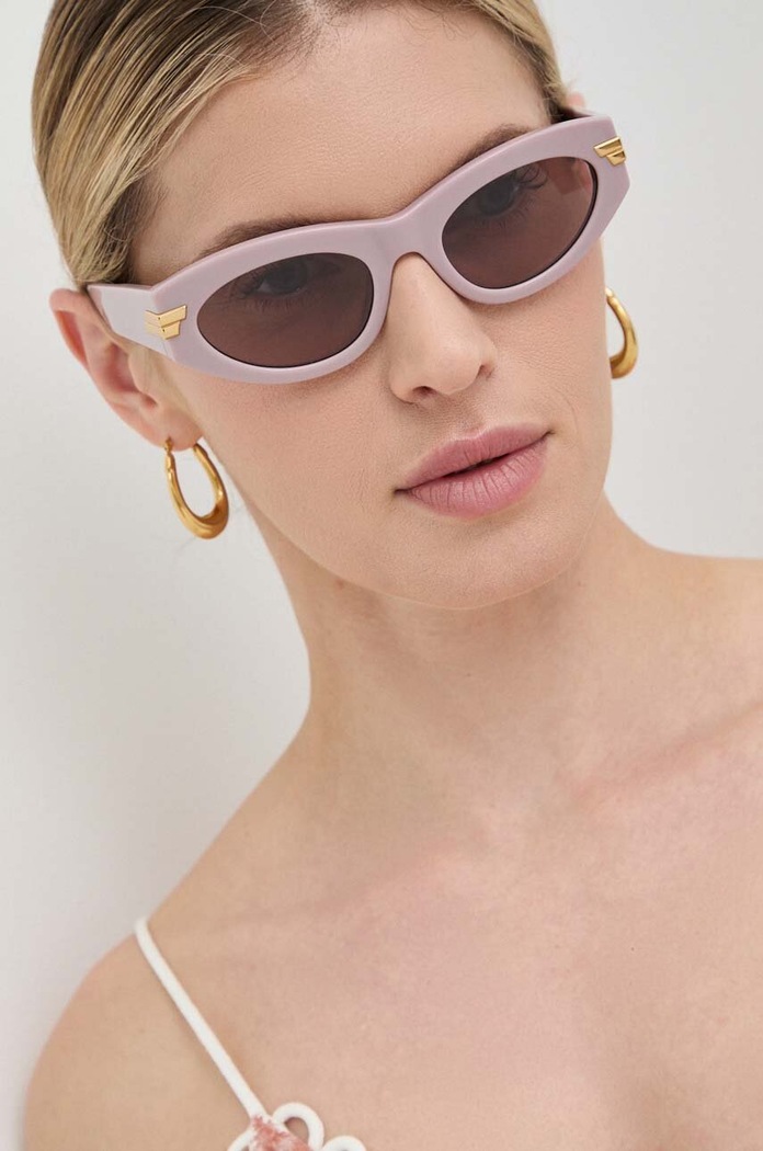Bottega Veneta okulary przeciwsłoneczne kocie oczy różowy BV1189S