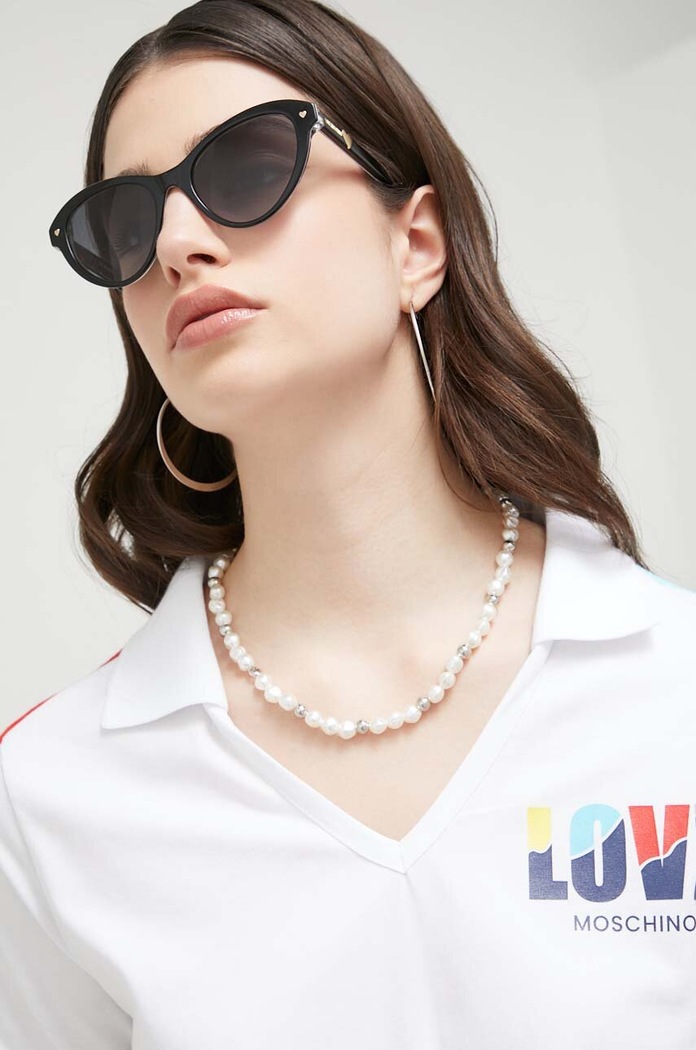 Love Moschino okulary przeciwsłoneczne kocie oczy czarny MOL046/S