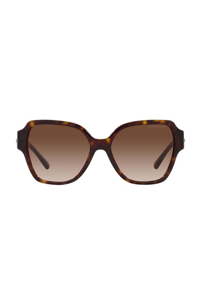 Emporio Armani okulary przeciwsłoneczne geometryczne brązowy 0EA4202