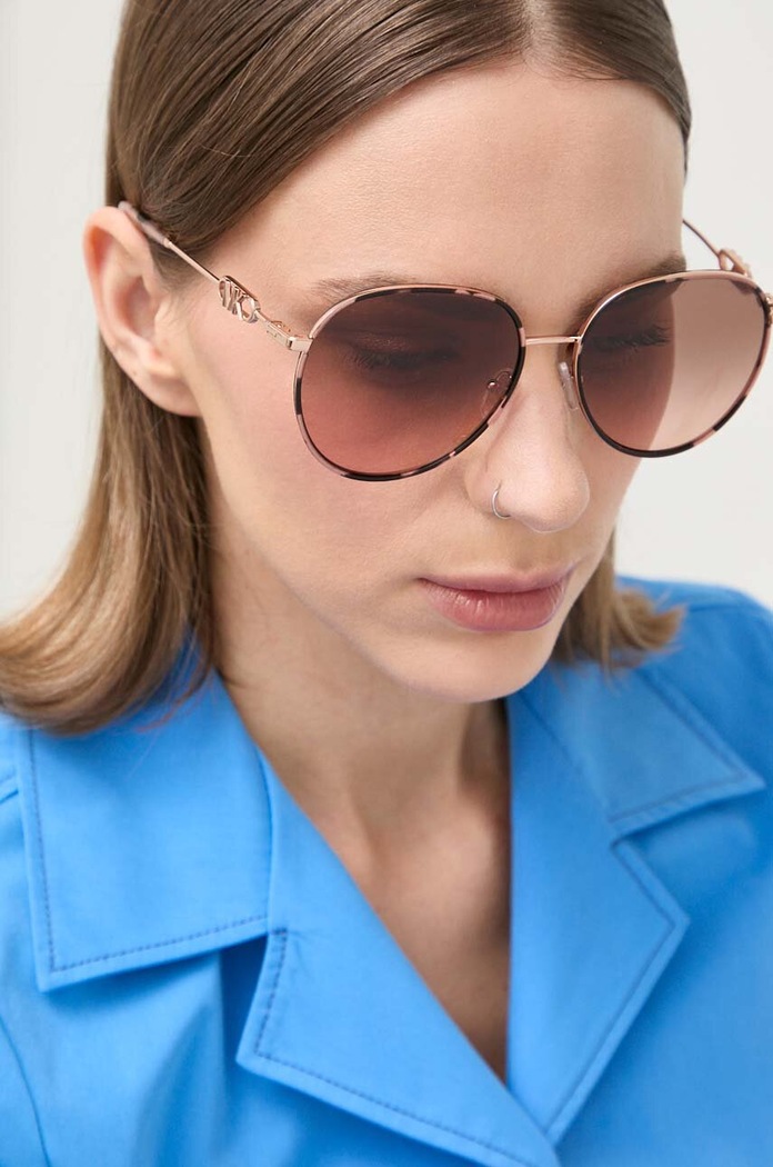 Michael Kors okulary przeciwsłoneczne EMPIRE pilotki brązowy 0MK1128J