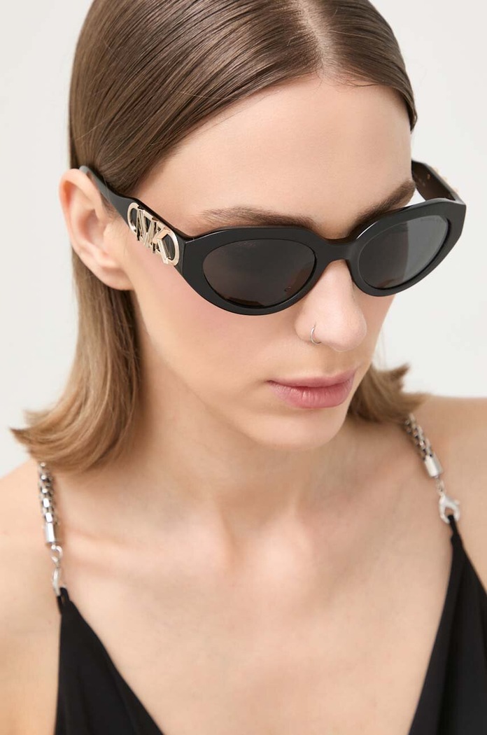 Michael Kors okulary przeciwsłoneczne EMPIRE OVAL prostokątne czarny 0MK2192