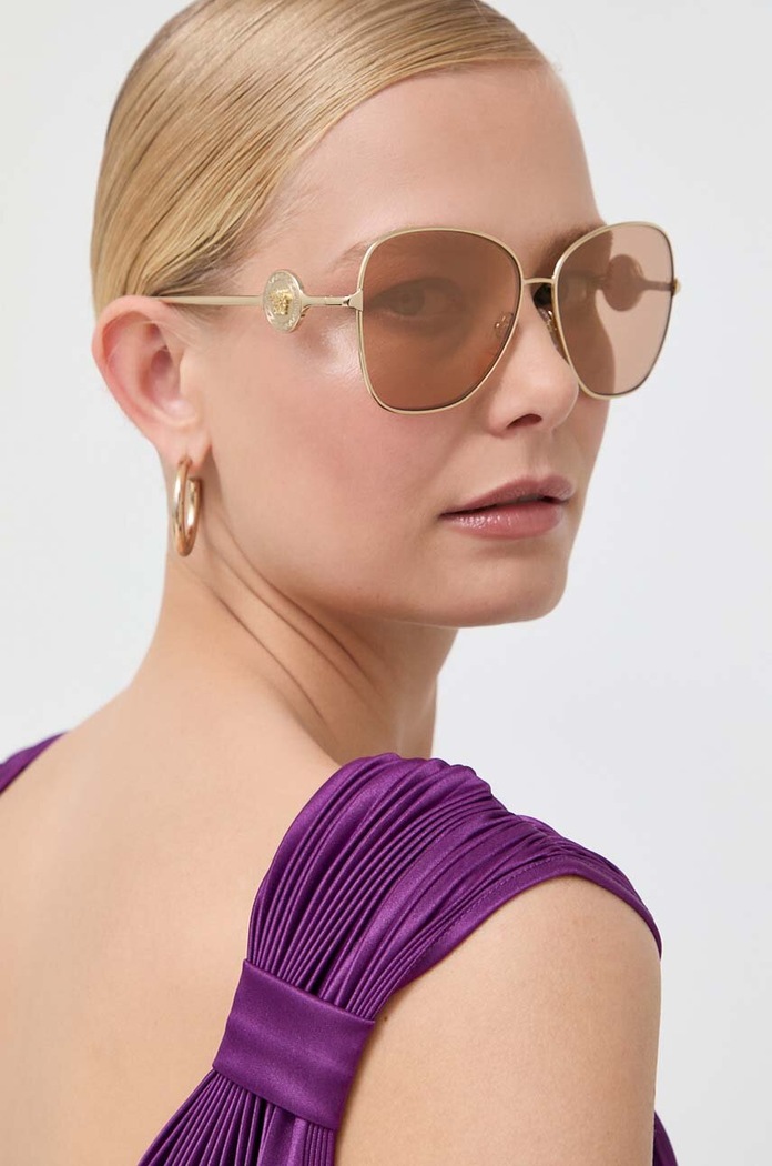 Versace okulary przeciwsłoneczne pilotki złoty 0VE2256