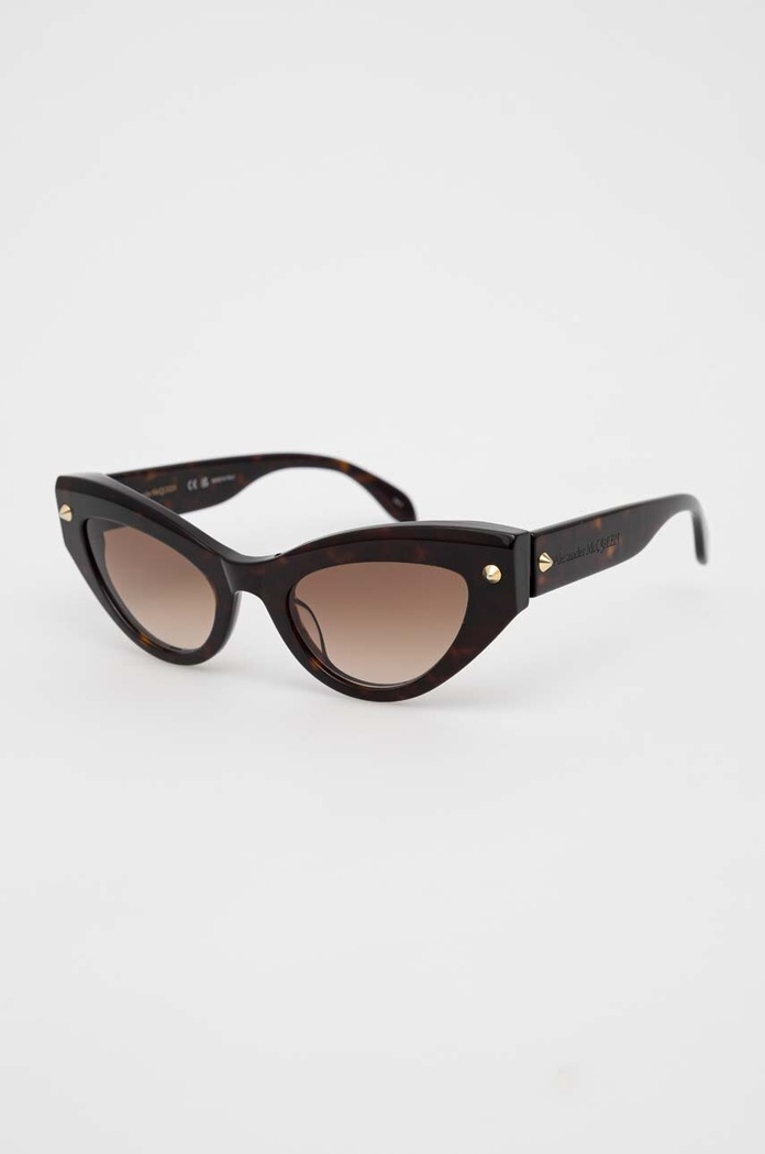 Alexander McQueen okulary przeciwsłoneczne AM0407S brązowy AA00