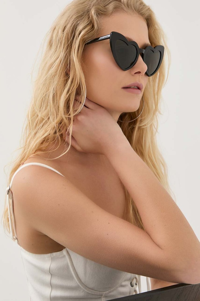 Saint Laurent okulary przeciwsłoneczne LOULOU jednolita czarny SL.181.LOULOU