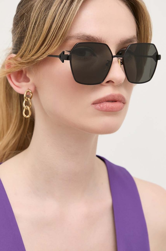 Bottega Veneta okulary przeciwsłoneczne jednolita czarny BV1224S