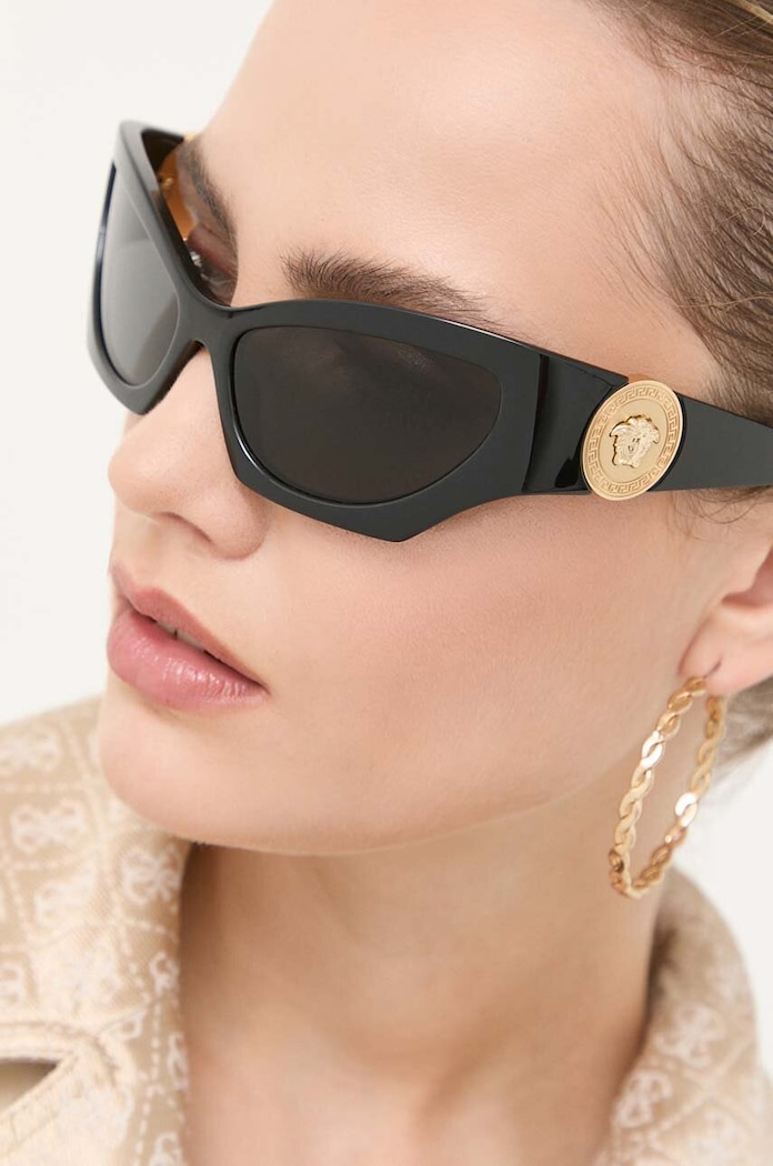 Versace okulary przeciwsłoneczne kocie oczy czarny 0VE4450