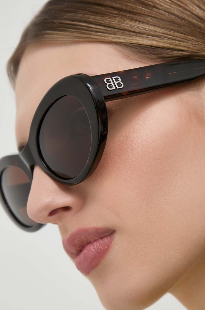 Sluneční brýle Balenciaga geometrické hnědá BB0294S