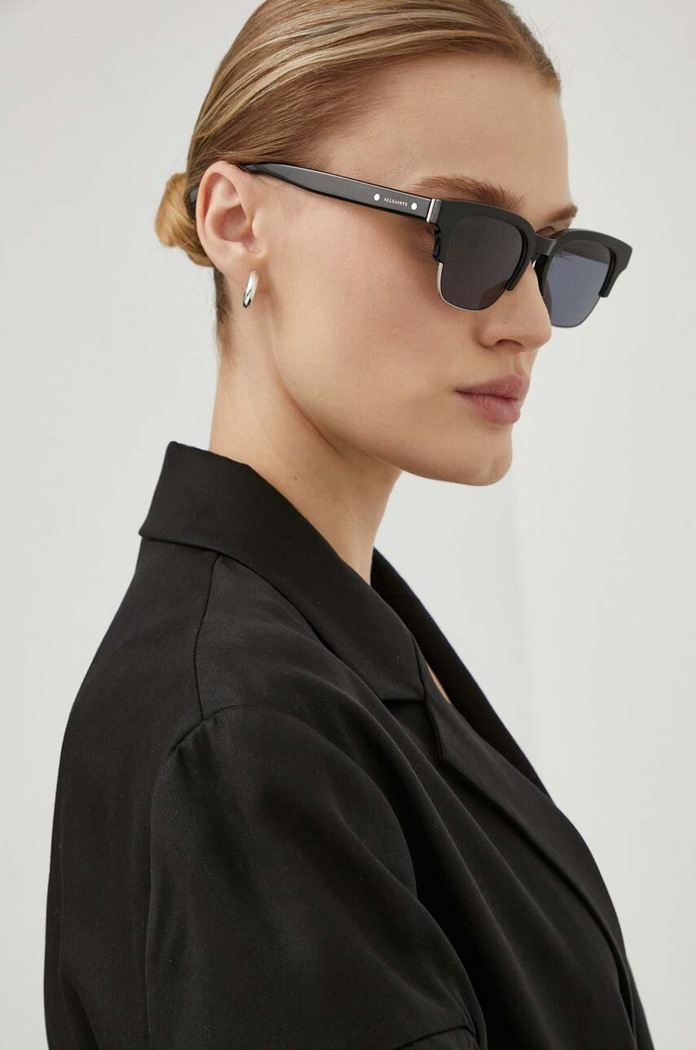 AllSaints okulary przeciwsłoneczne jednolita czarny ALS500700151