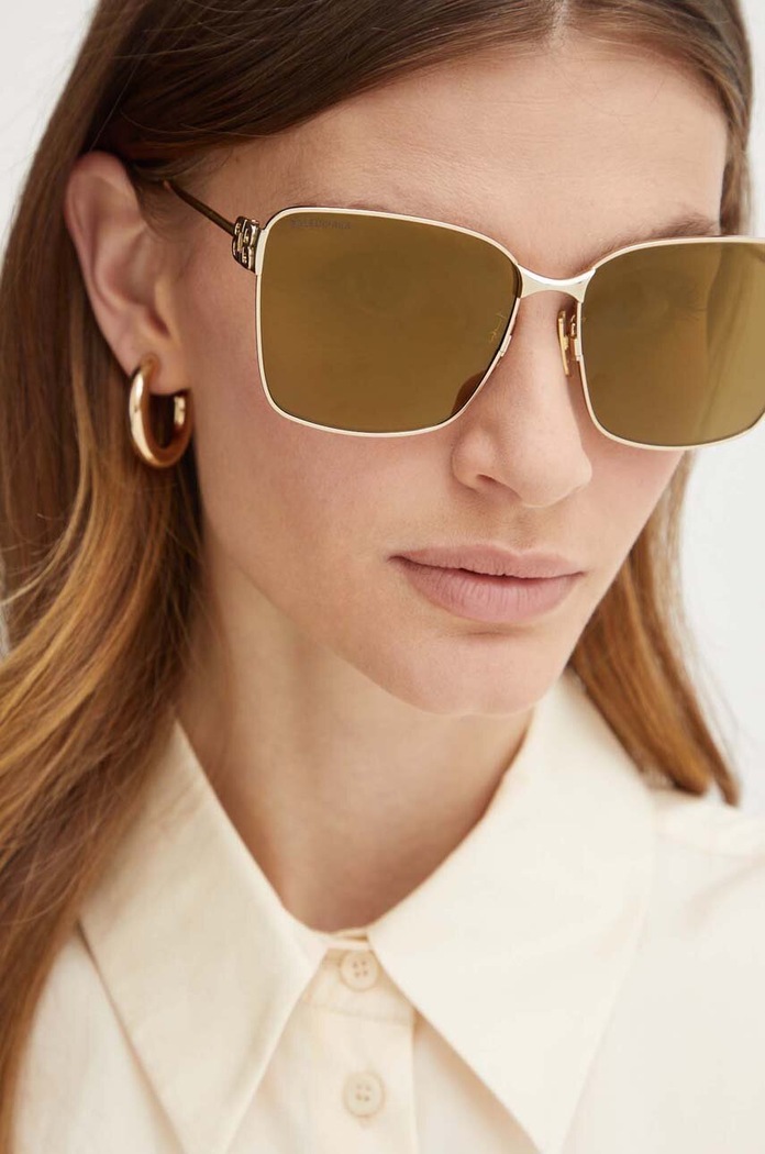 Balenciaga okulary przeciwsłoneczne lustrzana złoty BB0338SK