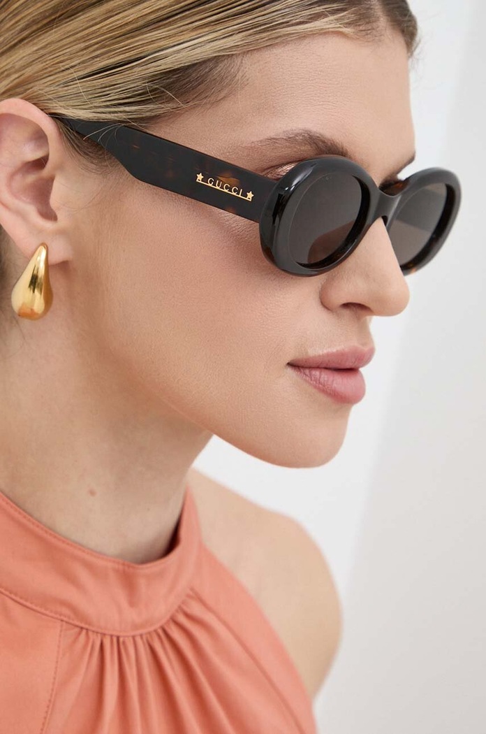 Sluneční brýle Gucci kulaté hnědá GG1587S