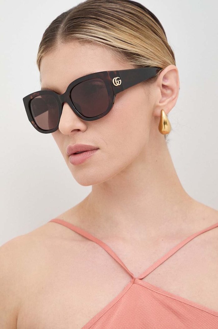 Gucci okulary przeciwsłoneczne prostokątne brązowy GG1599SA