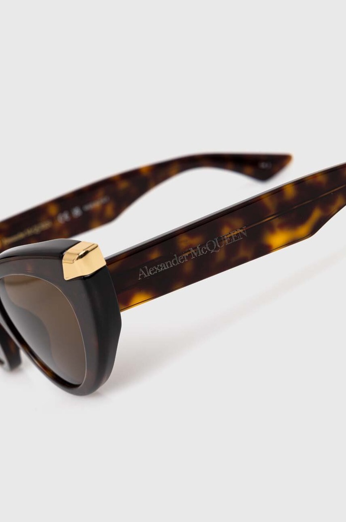 Okulary przeciwsłoneczne Alexander McQueen AM0442S brązowy