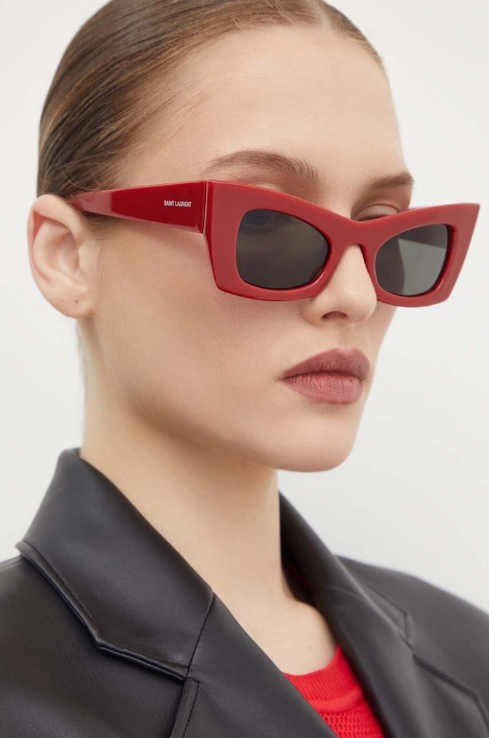 Slnečné okuliare Saint Laurent hladký červená SL.702