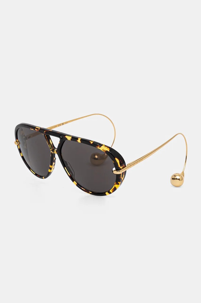 Akcesoria Bottega Veneta okulary przeciwsłoneczne pilotki damskie BV1273S brązowy