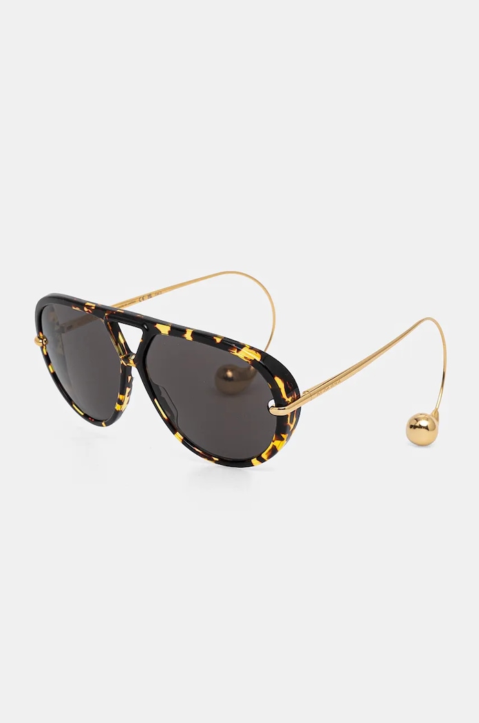 Akcesoria Bottega Veneta okulary przeciwsłoneczne pilotki damskie BV1273S brązowy