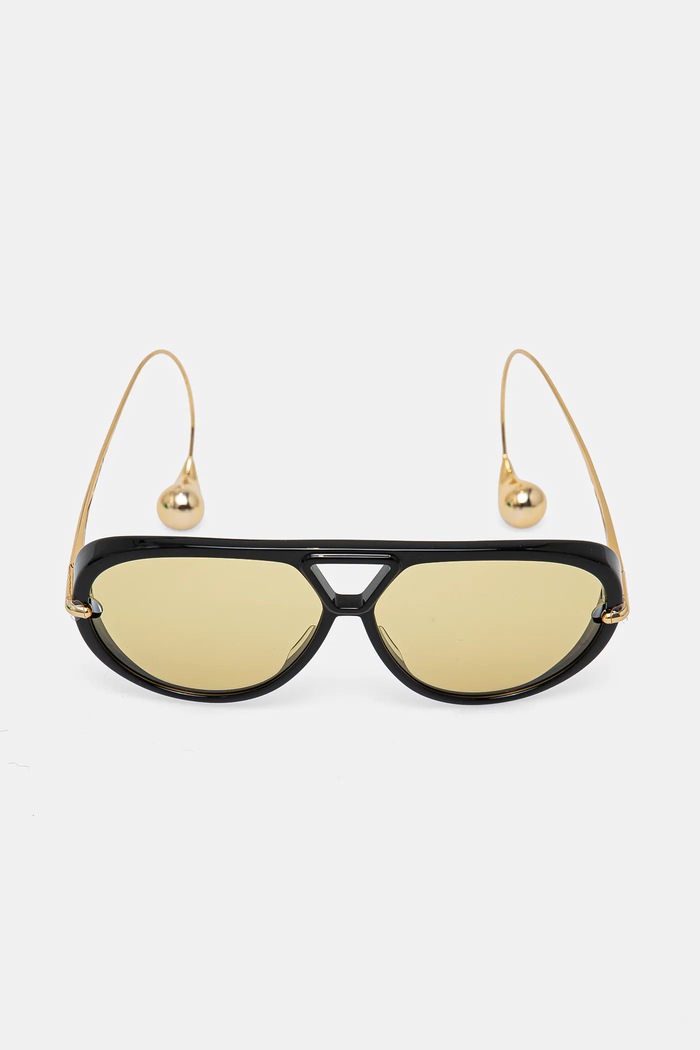 Akcesoria Bottega Veneta okulary przeciwsłoneczne pilotki damskie BV1273S czarny