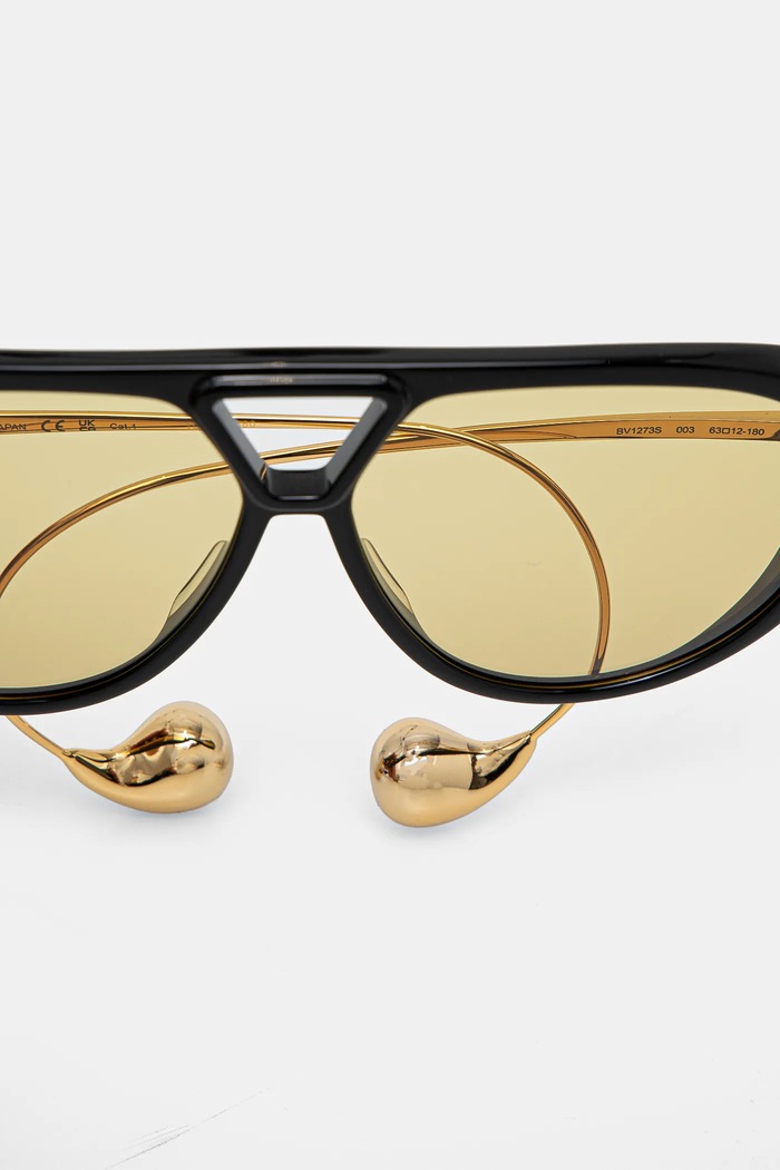 Bottega Veneta okulary przeciwsłoneczne pilotki damskie BV1273S czarny