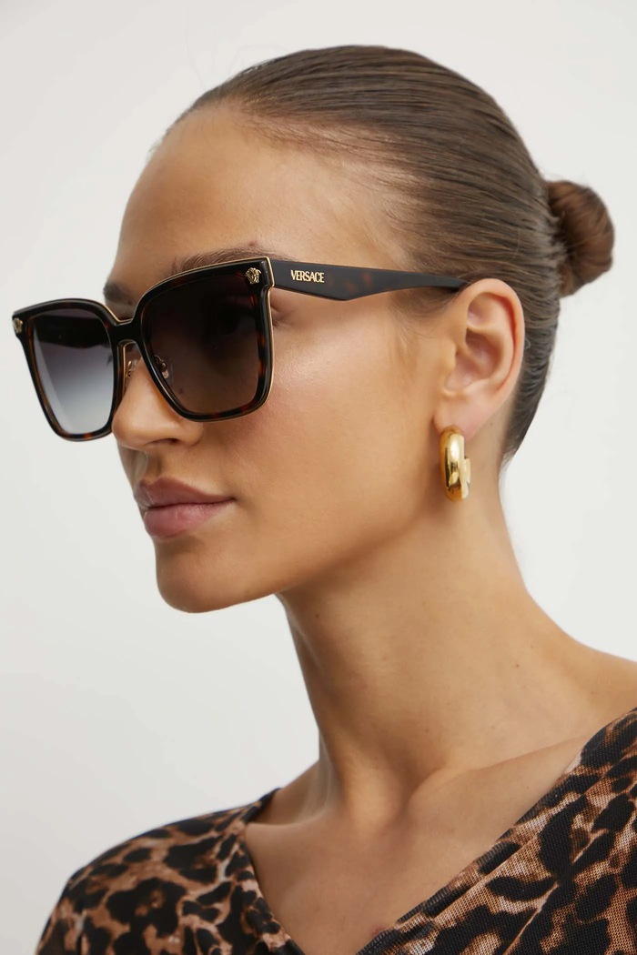 Sluneční brýle Versace obdélníkový hnědá 0VE2278D