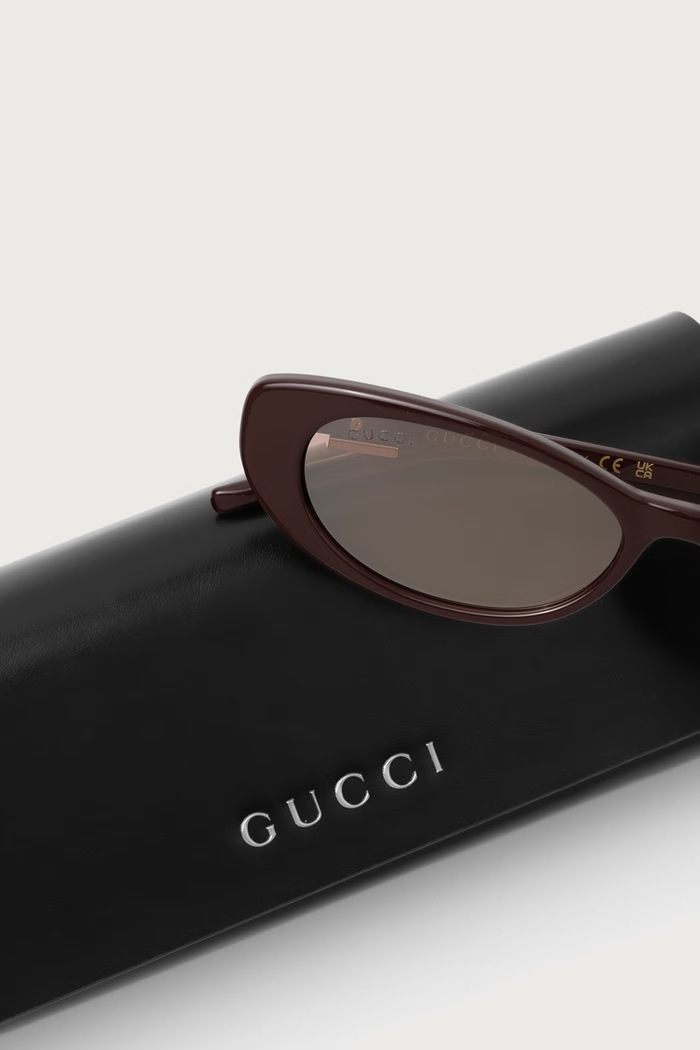 Akcesoria Gucci Okulary przeciwsłoneczne damskie GG1680S bordowy