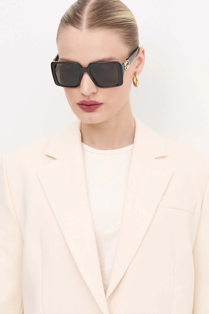 Gucci okulary przeciwsłoneczne prostokątne czarny GG1692S