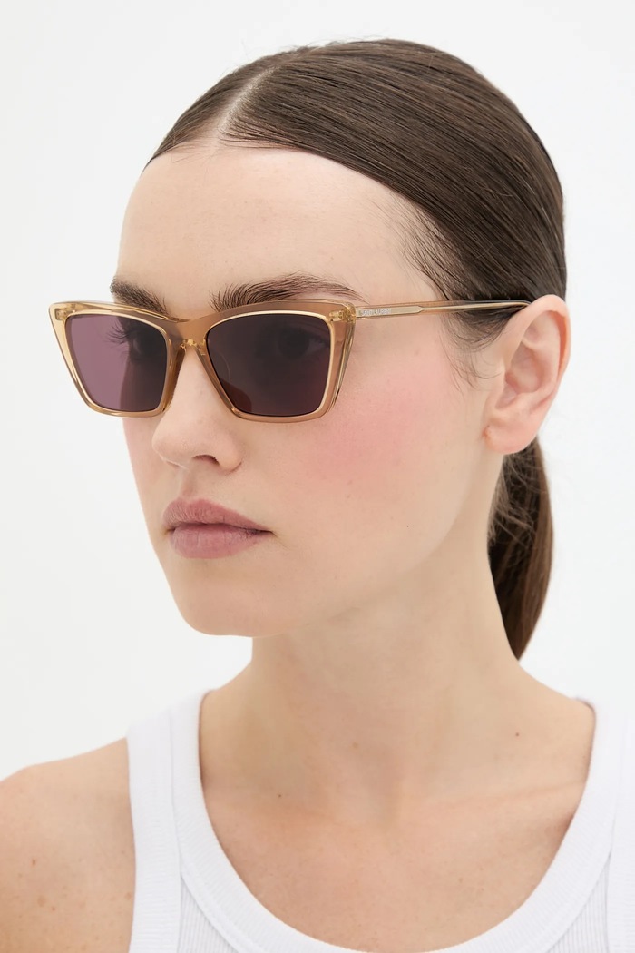 Slnečné okuliare Saint Laurent hladký béžová SL.737.MICA.THIN