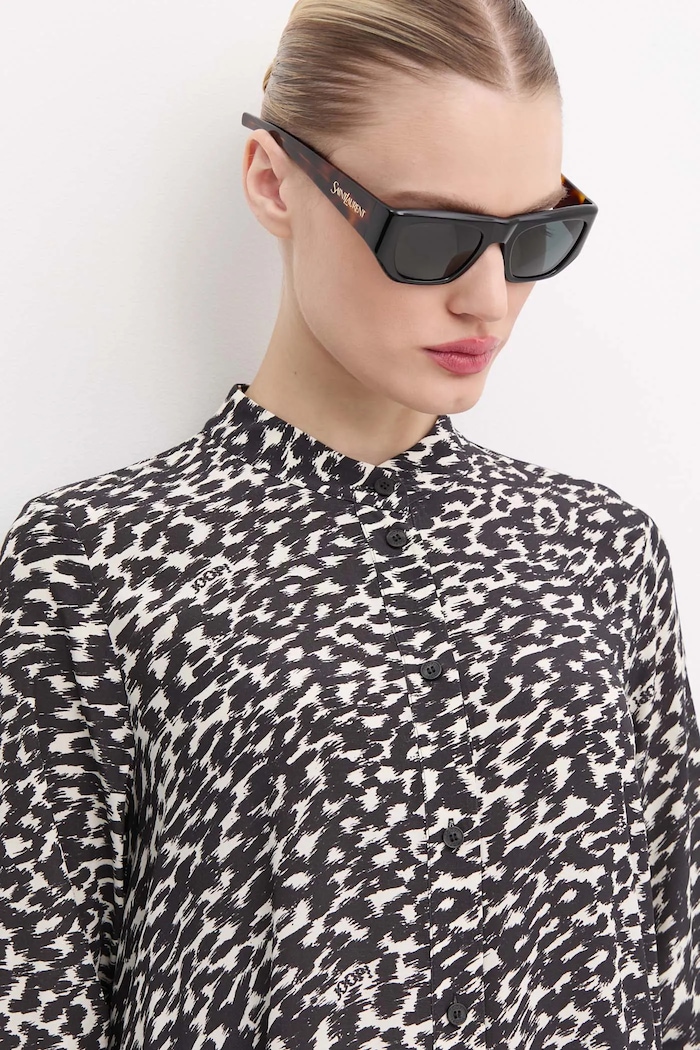 Saint Laurent ochelari de soare dreptunghiular negru SL.740