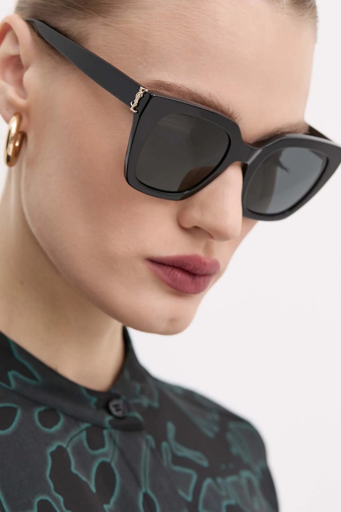 Slnečné okuliare Saint Laurent hladký čierna SL.M143