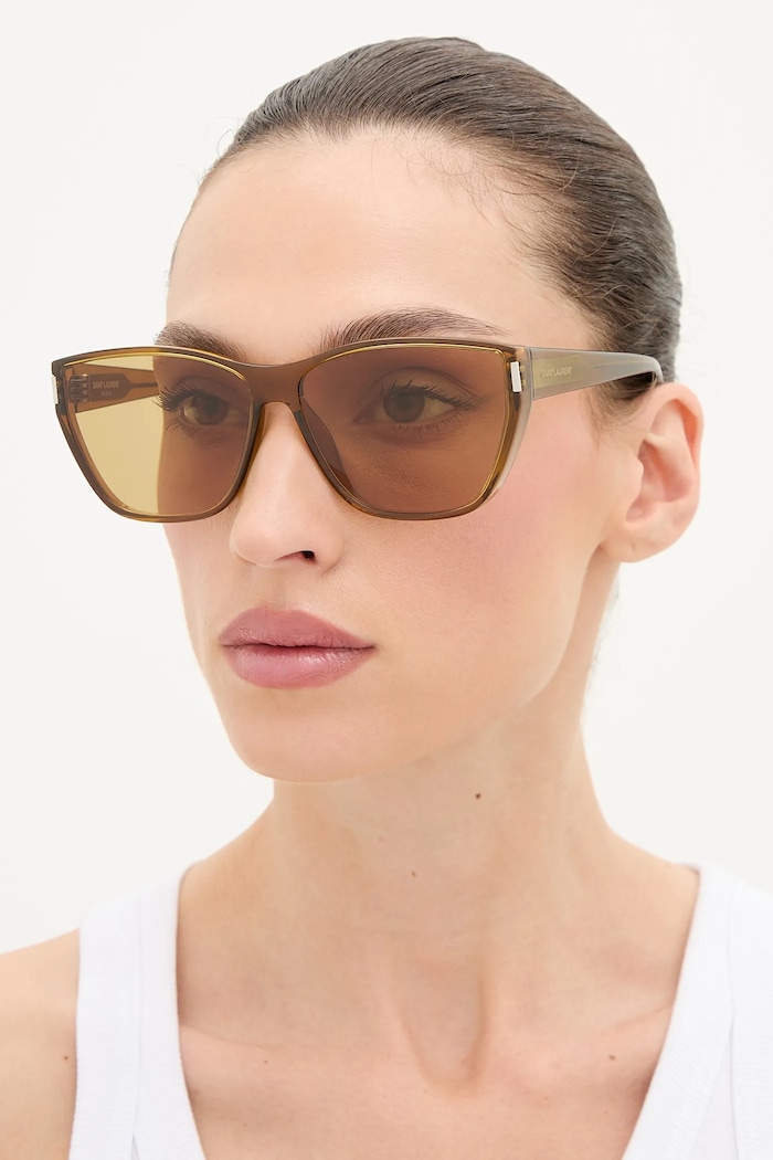 Slnečné okuliare Saint Laurent vzorovaný žltá SL.758
