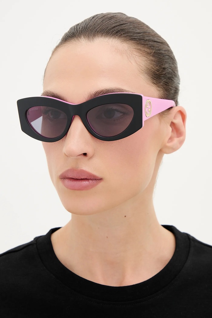 Gucci okulary przeciwsłoneczne kocie oczy czarny GG1843S