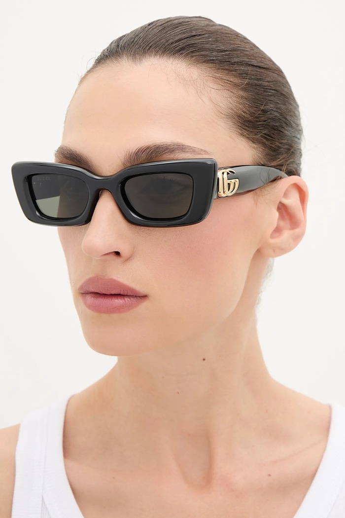 Gucci ochelari de soare dreptunghiular negru GG1827S