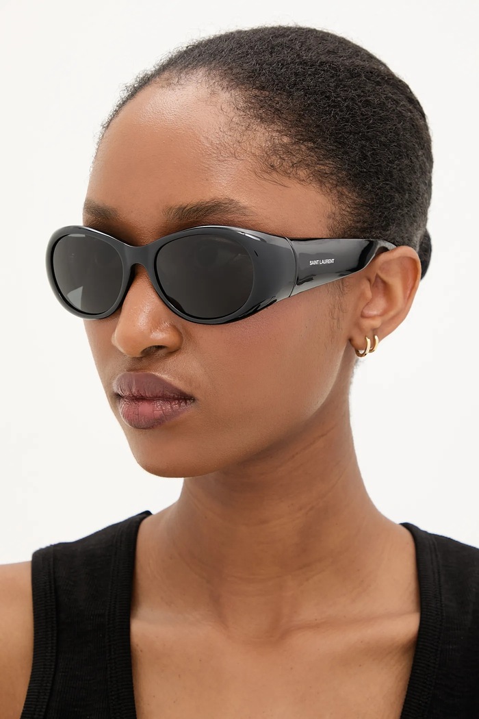 Saint Laurent okulary przeciwsłoneczne jednolita czarny SL.736