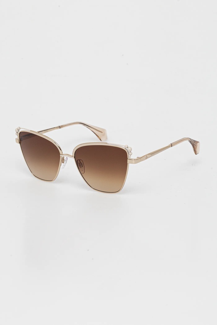 Vivienne Westwood okulary przeciwsłoneczne Ada gładka z detalem złoty VW7010