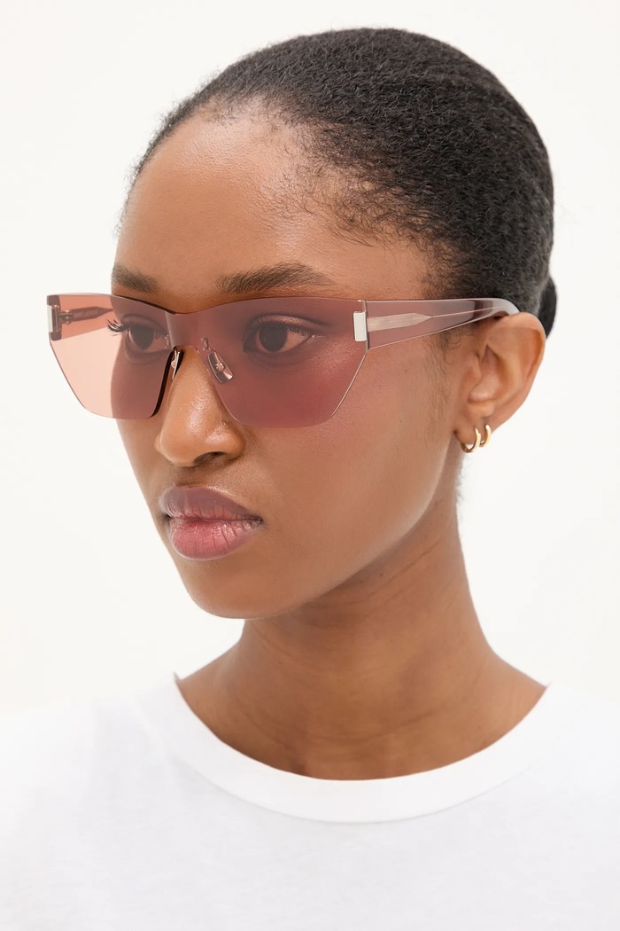 Saint Laurent occhiali da sole a tinta unita arancione SL.755