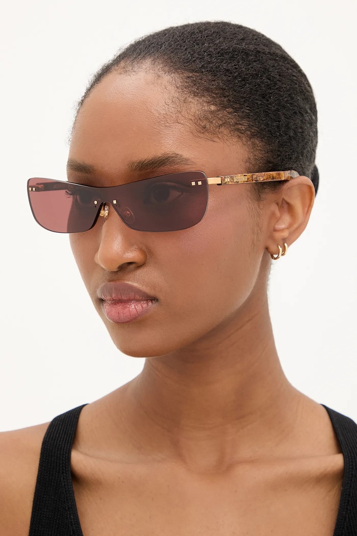 Jacquemus okulary przeciwsłoneczne MIRADA kocie oczy brązowy JAC69C2SUN