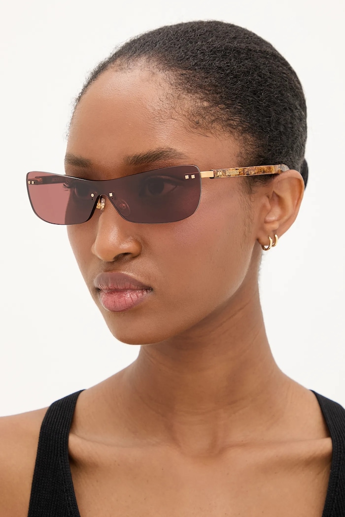 Jacquemus okulary przeciwsłoneczne MIRADA kocie oczy brązowy JAC69C2SUN