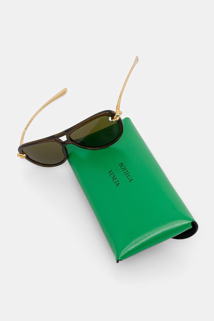 Akcesoria Bottega Veneta okulary przeciwsłoneczne damskie BV1418S zielony