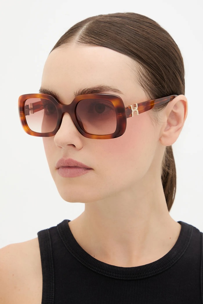 Chloé ochelari de soare transparent maro CH0333S