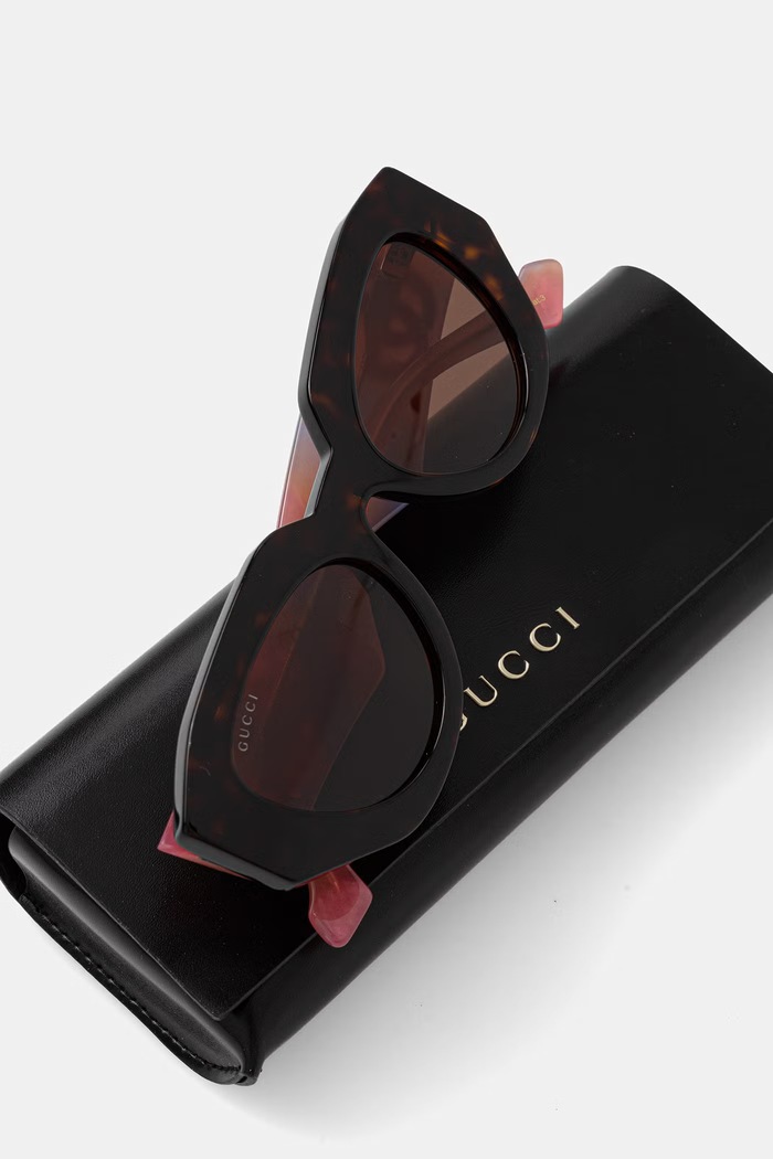 Akcesoria Gucci okulary przeciwsłoneczne damskie GG1421S brązowy