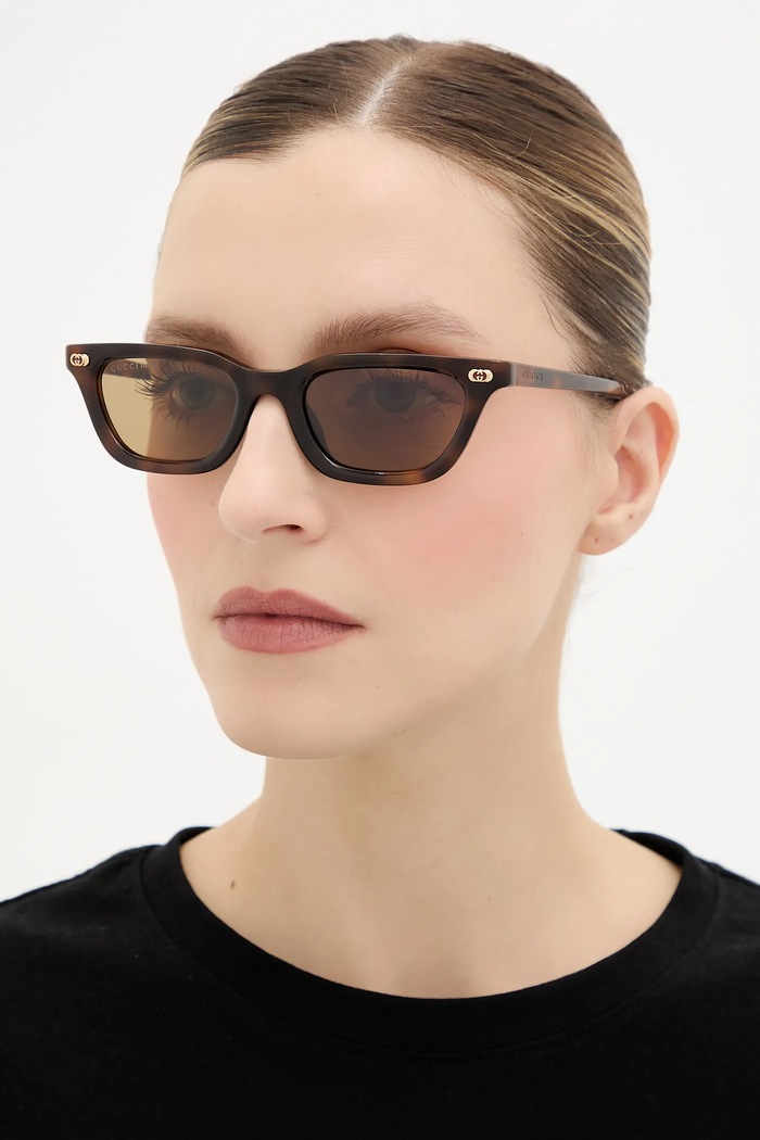 Слънчеви очила Gucci котешко око кафяв GG1944S