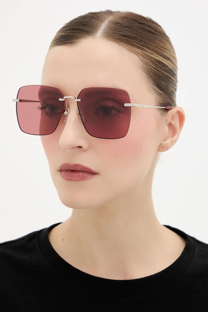 Gucci ochelari de soare uniforme argintiu GG1955SA