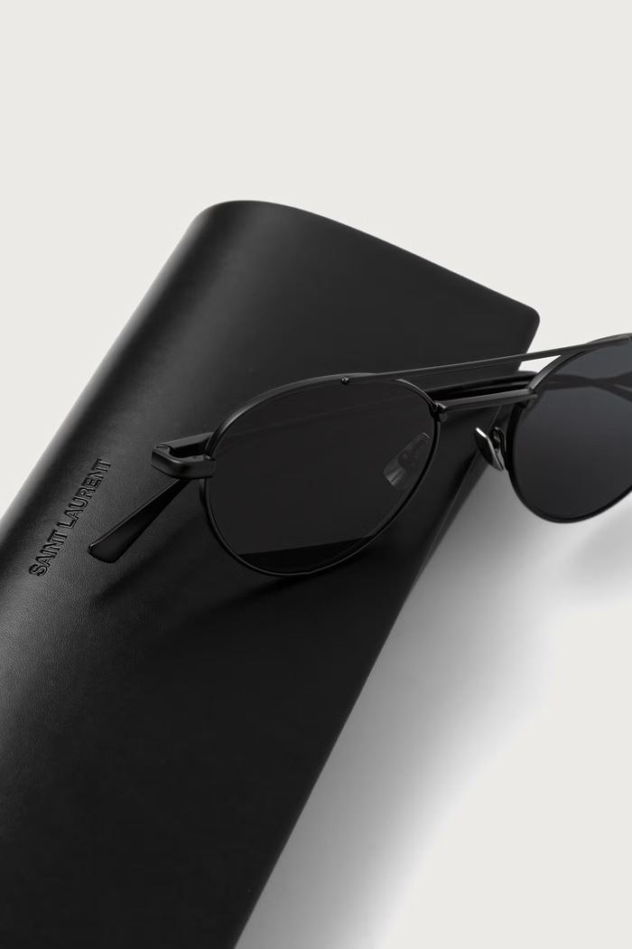 Okulary przeciwsłoneczne pilotki damskie Saint Laurent SL.97 czarny