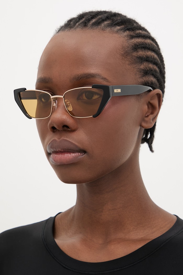 Moschino okulary przeciwsłoneczne kocie oczy damskie kocie oczy złoty MOS205/S