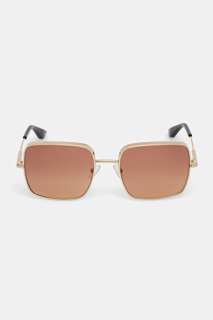 Doplnky Alexander McQueen štvorcové slnečné okuliare dámske AM0564S zlatá