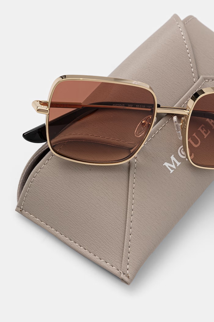Alexander McQueen štvorcové slnečné okuliare dámske zlatá AM0564S